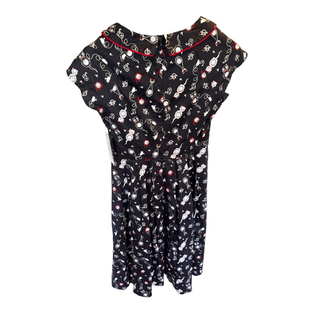 Today only $50 Voodoo Vixen Felix the Clock Cat Print Retro Dress NWT Rockabilly - Picture 9 of 16